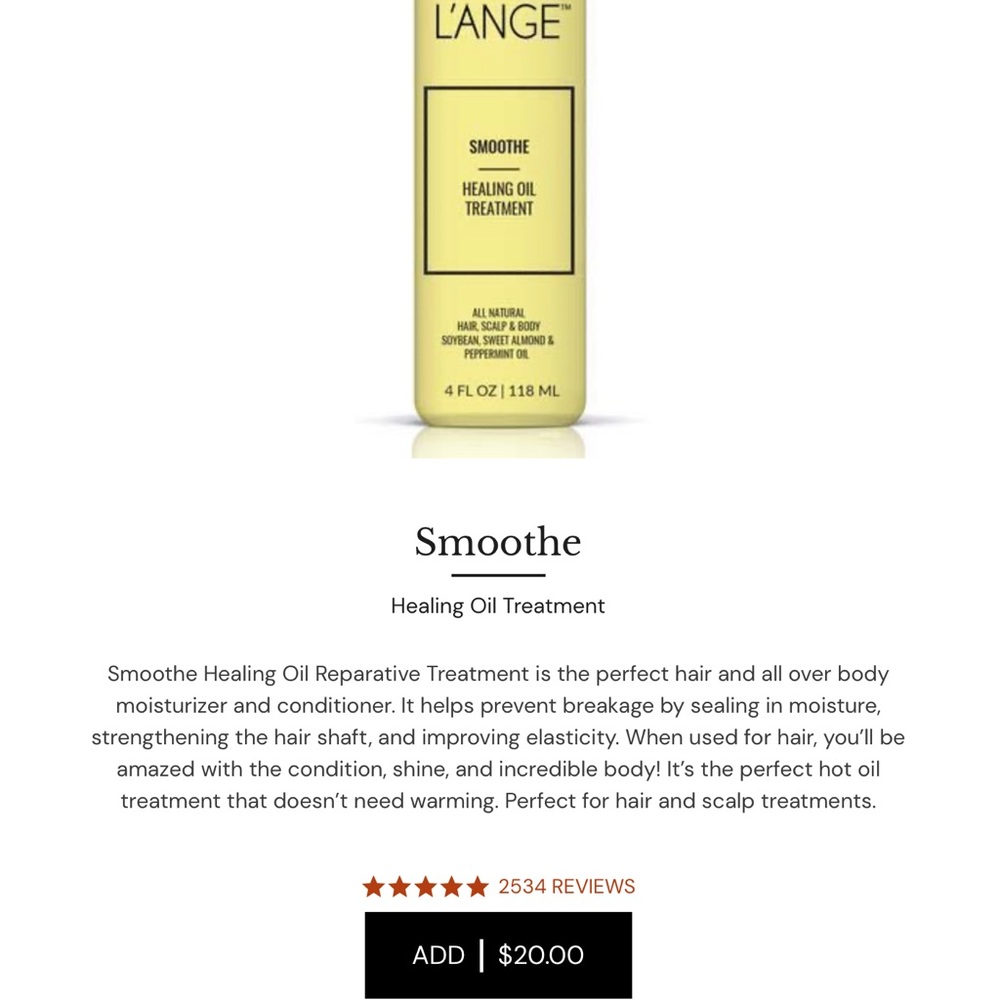 Lange Smoothe Oil Treatment